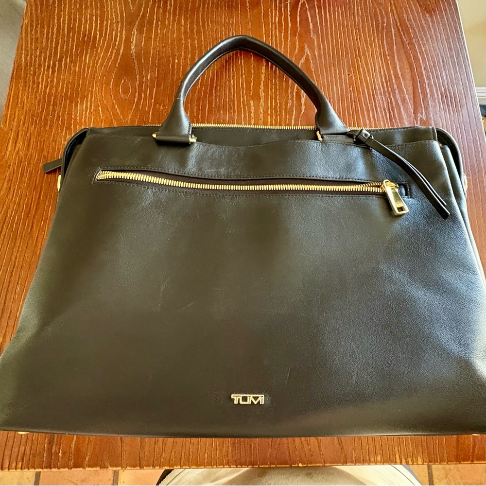 TUMI Black Leather Bag
